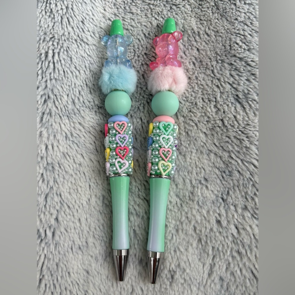 Teddy Bear Heart Pens , set of 2
